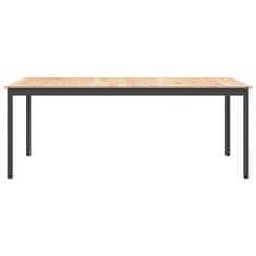 Vidaxl Jedilna miza Naravna 200 x 100 x 75 cm Masivno borovo les