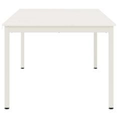 Vidaxl Jedilna miza Bela 200 x 100 x 75 cm Masivno borovo les