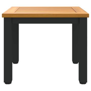 Vidaxl Zunanja miza Naravna in črna 45 x 45 x 38 cm