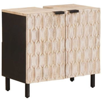 Vidaxl Kopalniška omara za umivalnik s polico Bela 62 x 33 x 58 cm