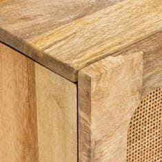 Vidaxl Strani šal s predalom Rjava 40 x 33 x 75 cm Masiven les manga