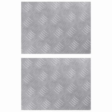 Vidaxl Stopnice Pravokotna 2 pcs srebrna 40 x 30 cm Aluminij