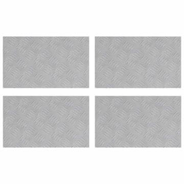 Vidaxl Stopnice Pravokotna 4 pcs srebrna 50 x 30 cm Aluminij