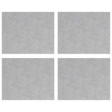 Vidaxl Stopnice Pravokotna 4 pcs srebrna 50 x 40 cm Aluminij