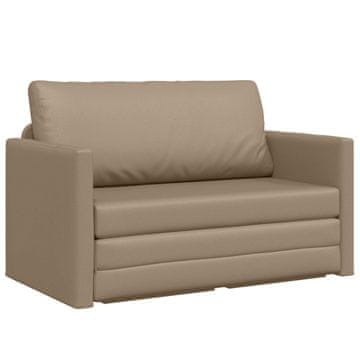Vidaxl Sofa postelja Kapučino 124 x 71 x 78 cm Umetno usnje