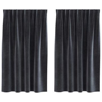 Vidaxl Zatemnitvene zavese 2 pcs Temno siva 140 x 140 cm Žamet