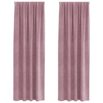 Vidaxl Zatemnitvene zavese 2 pcs Temno roza 140 x 225 cm Žamet
