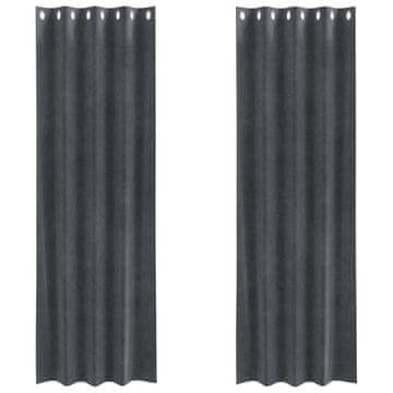 Vidaxl Zatemnitvene zavese 2 pcs Svetlo siva 140 x 245 cm Žamet