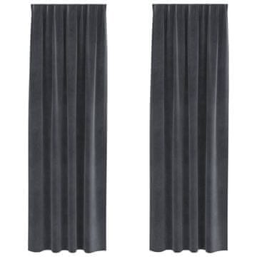 Vidaxl Zatemnitvene zavese 2 pcs Svetlo siva 140 x 225 cm Žamet