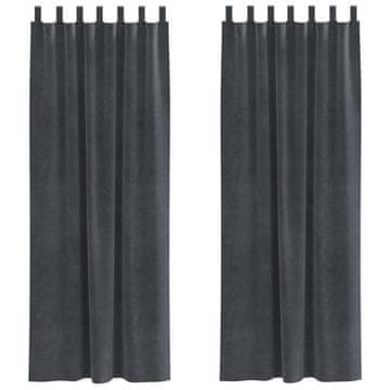 Vidaxl Zatemnitvene zavese 2 pcs Svetlo siva 140 x 260 cm Žamet