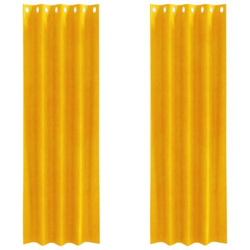 Vidaxl Zatemnitvene zavese 2 pcs Gorčična rumena 140 x 225 cm Žamet
