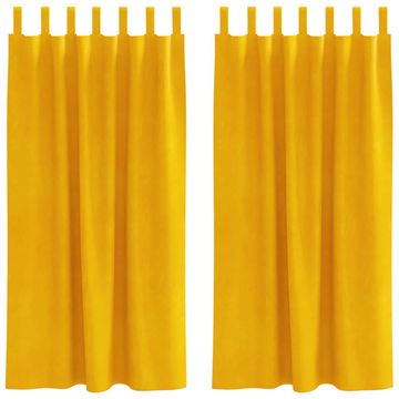 Vidaxl Zatemnitvene zavese 2 pcs Gorčična rumena 140 x 175 cm Žamet