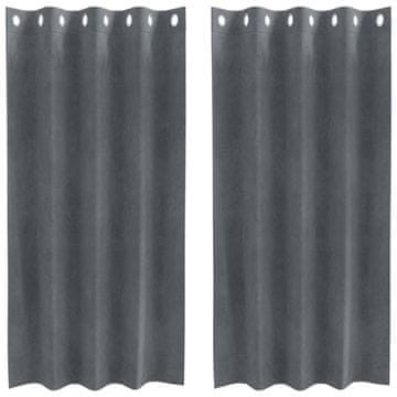 Vidaxl Zatemnitvene zavese 2 pcs Svetlo siva 140 x 175 cm Žamet