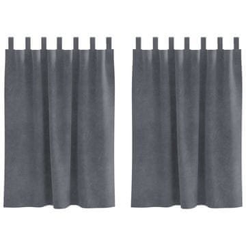 Vidaxl Zatemnitvene zavese 2 pcs Svetlo siva 140 x 140 cm Žamet