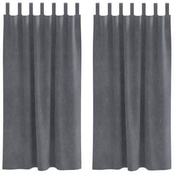 Vidaxl Zatemnitvene zavese 2 pcs Svetlo siva 140 x 175 cm Žamet