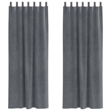 Vidaxl Zatemnitvene zavese 2 pcs Svetlo siva 140 x 225 cm Žamet