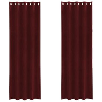 Vidaxl Zatemnitvene zavese 2 pcs Vinorodna rdeča 140 x 245 cm Žamet