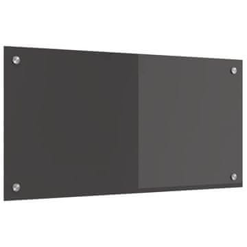 Vidaxl Kuhinjski panel Temno siva 80 x 40 cm kaljeno steklo