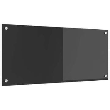 Vidaxl Kuhinjski panel Temno siva 90 x 40 cm kaljeno steklo