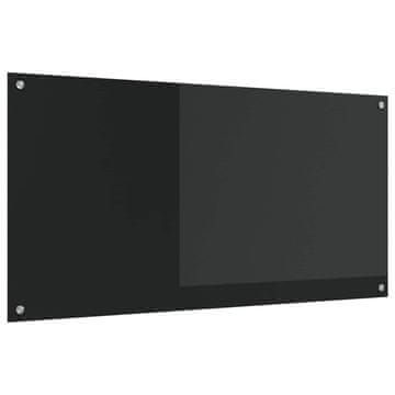 Vidaxl Kuhinjski panel Črna 120 x 60 cm kaljeno steklo