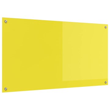Vidaxl Zaščita za kuhinjo Rumena 110 x 60 cm kaljeno steklo