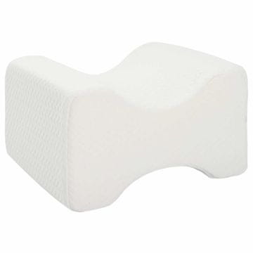 Vidaxl Knee Pillow Bela Spominska pena in poliester 26 x 21,5 x 15 cm
