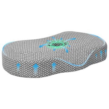 Vidaxl Blazina za vrat Siva 53 x 34,5 x 10,5 cm Spominska pena