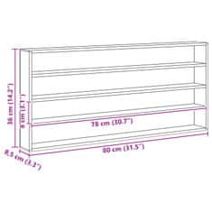 Vidaxl Stenska vitrina s polico Bež 80 x 8,5 x 36 cm Konstruiran les