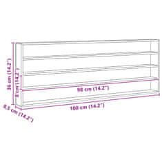 Vidaxl Stenska vitrina s polico Bež 100 x 8,5 x 36 cm Konstruiran les