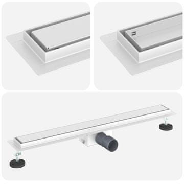 Vidaxl 2 v 1 Odvod za prho srebrna 80 cm Nerjaveče jeklo 304