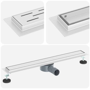 Vidaxl Tuš odtok 2-v-1 z 360° sifonom srebrna 70 cm