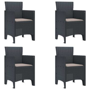 Vidaxl Vrtni Stol 4 szt. Antracit 53 x 49 x 85 cm Polipropilen