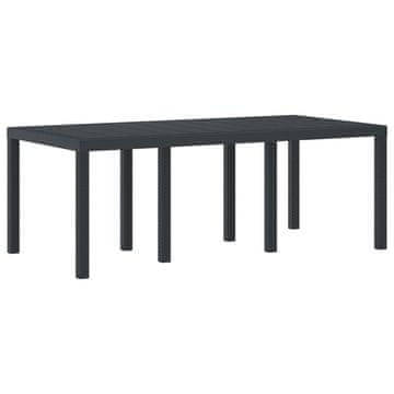 Vidaxl Vrtna miza Antracit 200 x 100 x 73 cm poli ratan