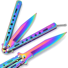 Korbi Zložljivi Nož za trening Motylek Rainbow Fade