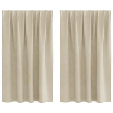 Vidaxl Zatemnitvene zavese 2 pcs krema 140 x 140 cm Žamet