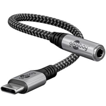 Goobay USB-C na 3.5mm AUX 0,15m črn/siv avdio adapter kabel