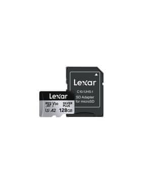 Lexar microSDXC V30 Silver Plus 128GB spominska kartica, 128GB
