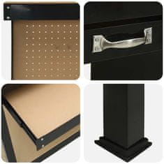 Vidaxl Delovne klopi s predalom Črna 81 x 41 x 145 cm Konstruiran les