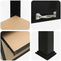 Vidaxl Delovne klopi s predalom Črna 81 x 41 x 145 cm Konstruiran les