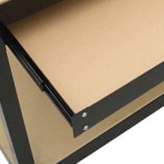 Vidaxl Delovne klopi s predalom Črna 81 x 41 x 145 cm Konstruiran les