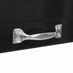 Vidaxl Delovne klopi s predalom Črna 81 x 41 x 145 cm Konstruiran les