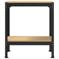 Vidaxl Delovne klopi s polico Črna 81 x 41 x 145 cm Konstruiran les