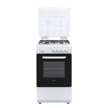 VOX electronics FGB5400W plinski štedilnik (4x plin + plin. pečica, 59l peč.), bel