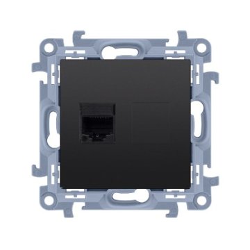 shumee Enojna telefonska vtičnica RJ11 (modul), mat črna, SIMON10