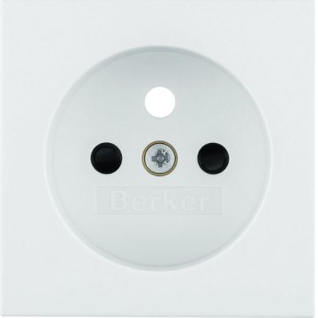 shumee Sprednja plošča s kontaktnimi pokrovi za vtičnico z ozemljitvijo, bela, sijajna, B.Square