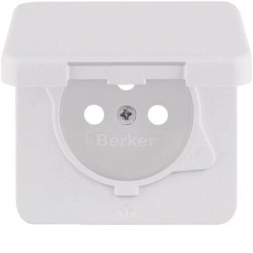 shumee Prednja plošča za ozemljeno vtičnico s pokrovom, bela, IP44