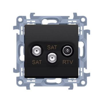 Dvojna satelitska antenska vtičnica SAT-SAT-RTV (modul), 1x vhod: 5 MH