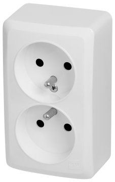 shumee Vtičnica 2x2P+Z brez kontakta IP20, bela BERG