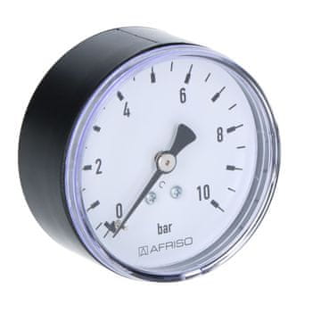 shumee Manometer za ogrevanje RF 63 AX, fi 63 mm, 0-10 bar, os 1/4 palca, razred 2,5 horizontalni (pravokotni priključek na hrbtni strani diska)
