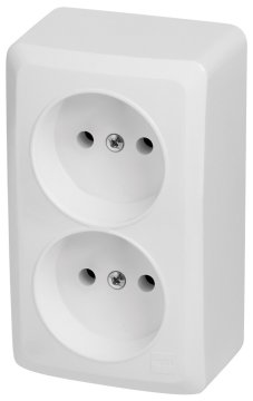 shumee Vtičnica 2x2P brez kontakta IP20 bela berg